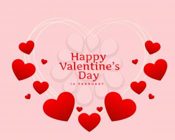 happy valentines day hearts card design