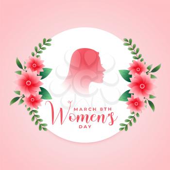 happy women's day flower greeting card design