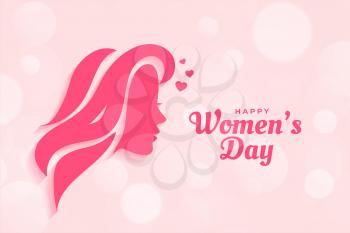 happy women's day poster design with woman face