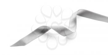 Silver ribbon on white background�
