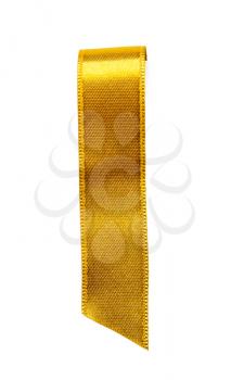 Golden ribbon bookmark on white background�