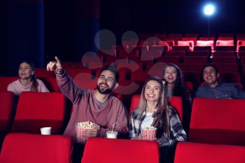 People watching movie in cinema�