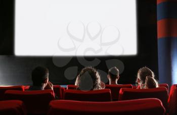 People watching movie in cinema�