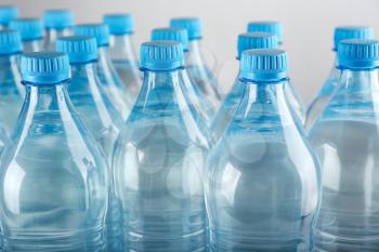 Bottles of water on light background�
