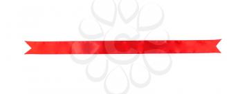 Red satin ribbon on white background�