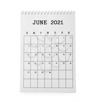 Flip paper calendar on white background�