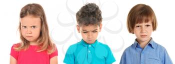 Offend little children on white background�