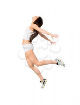 Royalty Free Photo of a Young Woman Leaping