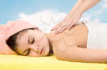 Royalty Free Photo of a Woman Getting a Massage