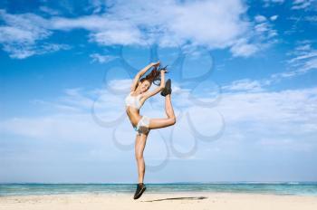 Royalty Free Photo of a Woman at the Beach