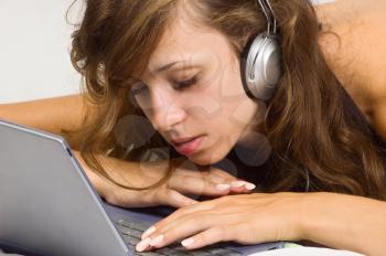 Royalty Free Photo of a Girl Listening to Music