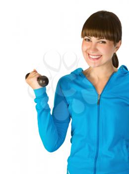 Royalty Free Photo of a Girl Exercising With Weights