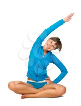 Royalty Free Photo of a Woman Stretching