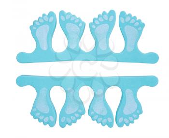 
funny pedicure equipment isolated on white background