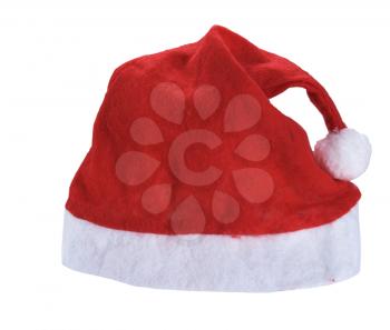 Cheap Santa Claus red hat. isolated on white background 