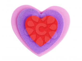 foam shapes hearts for valentine day on white background 