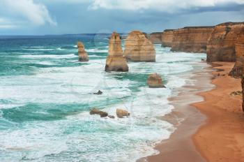 Royalty Free Photo of the Twelve Apostles Rocks along the Great Ocean Road, Australia