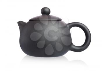 Black Purple Chinese Kungfu TeaPot isolated on white background