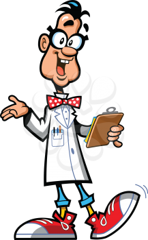 Royalty Free Clipart Image of a Scientist of Professor