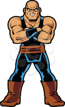 Royalty Free Clipart Image of an Anime Muscle Man