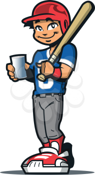 Royalty Free Clipart Image of a Batter With a Drink