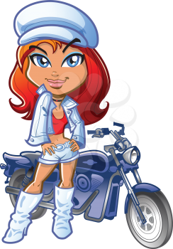 Royalty Free Clipart Image of a Biker Girl