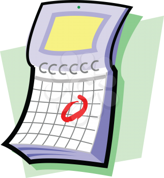 Royalty Free Clipart Image of a Calendar With a Red Circle