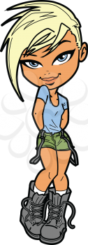 Royalty Free Clipart Image of a Tomboy