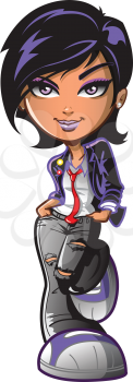 Royalty Free Clipart Image of a Punk Girl