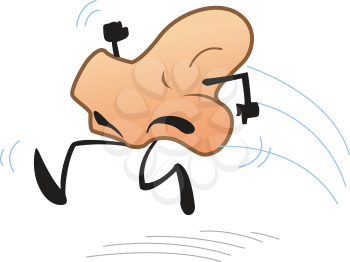 Royalty Free Clipart Image of a Running Nose