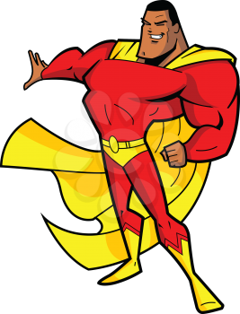 Royalty Free Clipart Image of a Comic Book Superhero