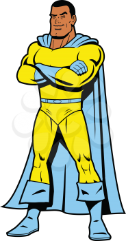 Royalty Free Clipart Image of a Smiling Superhero