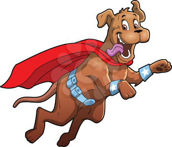 Dog Superhero pet cartoon clipart vector