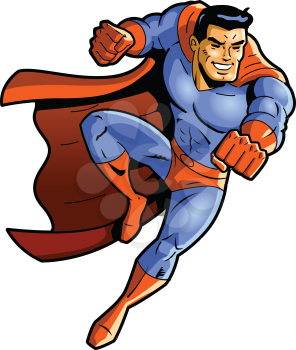 Superhero vector clipart punch