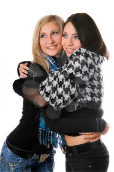 Royalty Free Photo of Two Girls Embracing