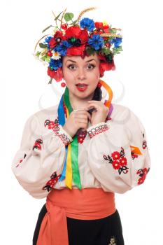 Royalty Free Photo of a Woman in a Traditional Costume