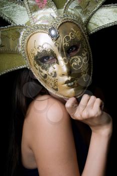 Royalty Free Photo of a Woman in a Venetian Mask