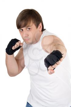 Royalty Free Photo of a Young Man Boxing