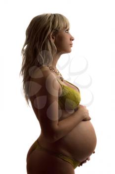 Royalty Free Photo of a Pregnant Woman From the Side