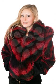 Royalty Free Photo of a Girl in a Fur