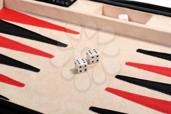 Royalty Free Photo of a Backgammon Game Showing Two Sixes