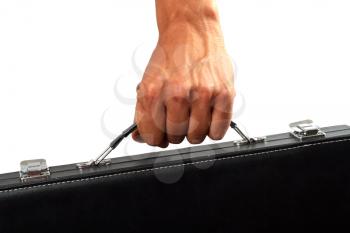 Royalty Free Photo of a Hand Holding a Suitcase