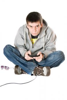 Royalty Free Photo of a Boy with a Joystick