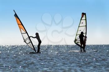 Royalty Free Photo of Two Windsurfers