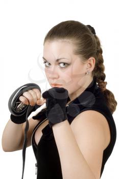 Royalty Free Photo of a Woman About to Throw a Punch