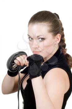 Royalty Free Photo of a Woman Ready to Box