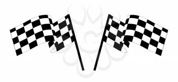 Royalty Free Clipart Image of Two Checkeced Flags