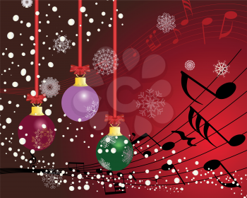 Royalty Free Clipart Image of a Musical Christmas Background