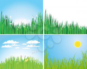 Royalty Free Clipart Image of Grass Designs