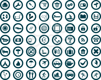 Royalty Free Clipart Image of Travel Web Icons